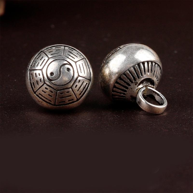 Elegant Silvering Knot Button Bead for Traditional Cheongsam and Shirt Vintage Metal Carved Bead Button for Han Costume