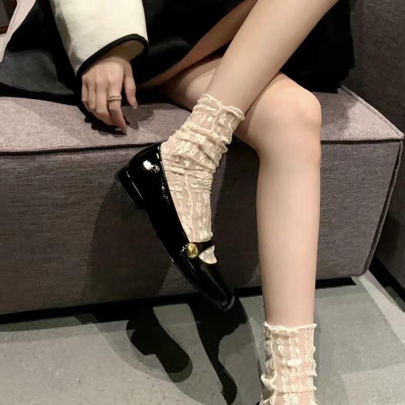 Summer Girl Sock Retro Lace Ruffle Hollow Lovely Sock for Girl Breathable Frilly Princess Sock Stuff