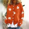 2024 Autumn/Winter European & American Women's Heart Knit Cardigan Sweater