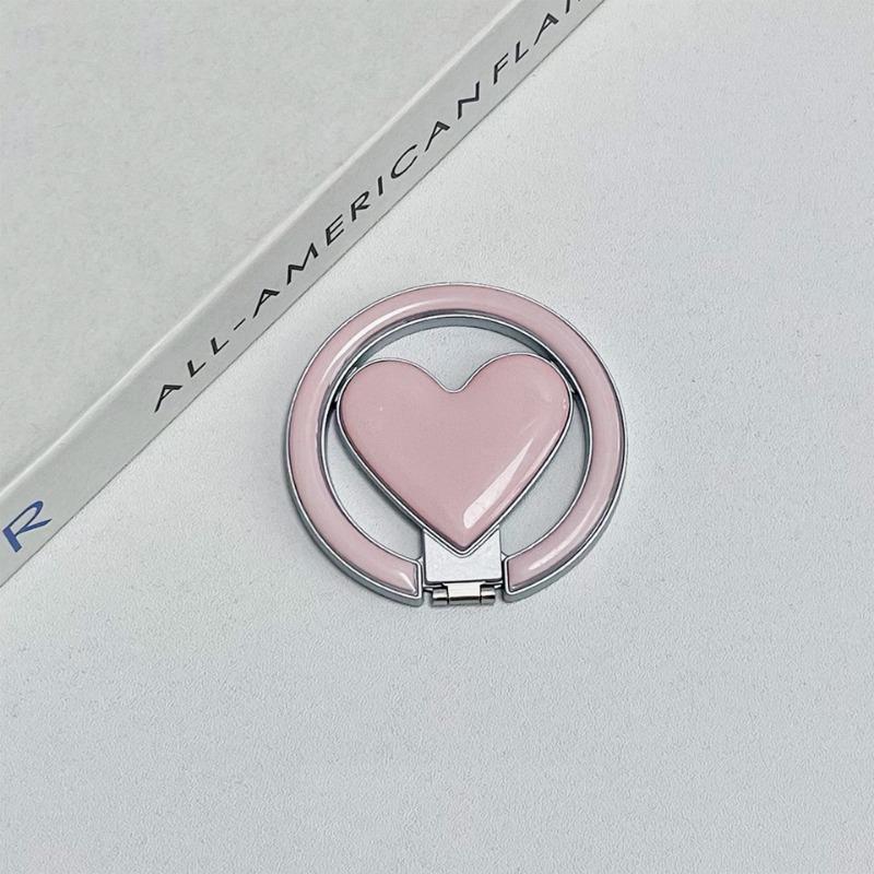 Macaron Ins Style Heart Shape Magnetic Foldable Metal Universal Magsafe Phone Stand