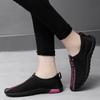 Breathable Light Women Shoes New Casual Men's Breathable Slip-On Walking Sneakers for Outdoor Black Mesh Fabric Rubber Sole