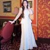 2025 Autumn Flare Sleeve Solid Color Evening Party Two-Piece Set