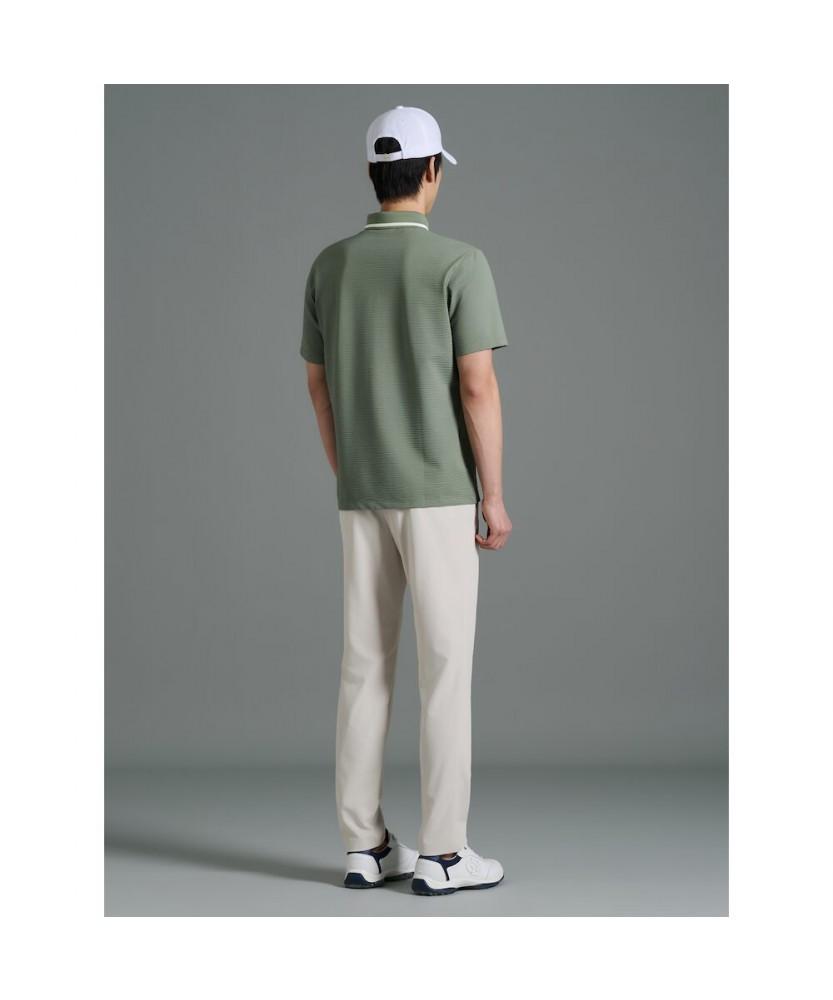 BEANPOLE GOLF [Heritage] Men'S Seersucker Short Sleeve T-Shirt - Olive