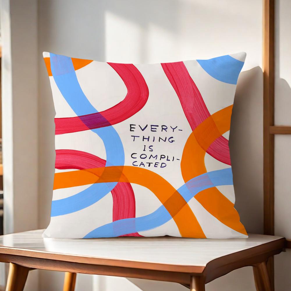 Kunst D-David S-Shrigley Kissenbezug Kissen Sofa Druck Dekoration Zimmer Zuhause Büro Café Auto Nordische Schlichtheit