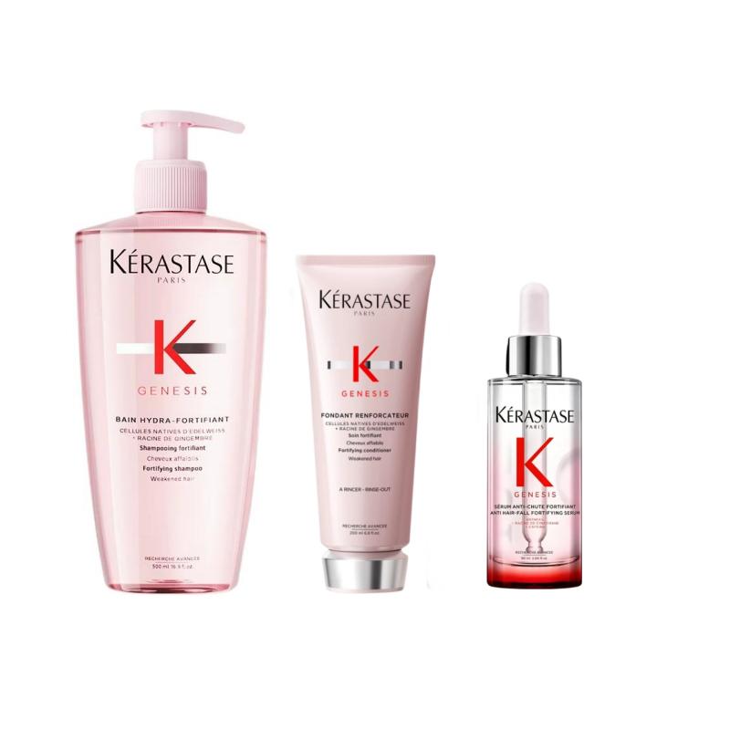 Набор для ухода за волосами Kerastase Yuanqi Имбирный Порошок Шампунь для мытья и ухода Очищает, Удаляет перхоть 500 мл + кондиционер 200 мл + эссенция для ухода за волосами 90 мл розовый