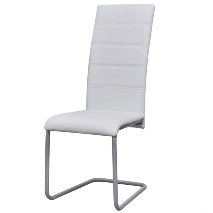 VidaXL 2x Chaise de Salle à Manger Cantilever Blanc Chaises à Manger Cuisine 242287