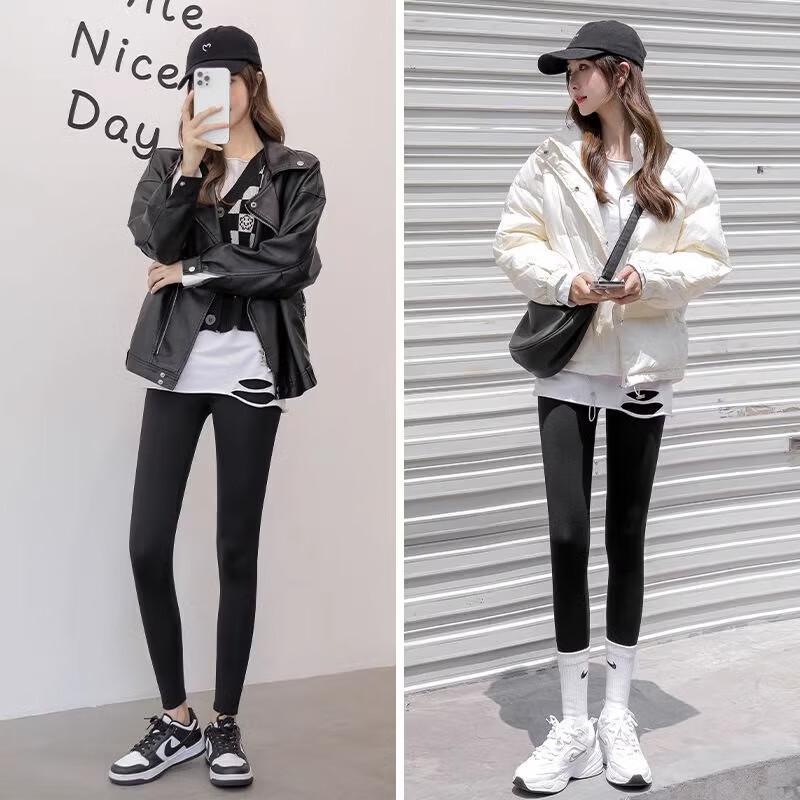 Langsha Women's High-Waist Thermal Shark Leggings