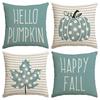 4Pcs Thanksgiving Pillow Cover, Autumn Maple Leaf Pillow Cover, Bow Shaped Pumpkin Cushion Cover, Farmhouse Decoration