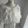 White Black Lolita Short Shawl Lace Mesh Lolita Skirt Versatile French Style Smock  Women