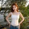 Pure Lace Sling Vest Women's Summer Lace-up Waist Slim Short Spice Girl Top