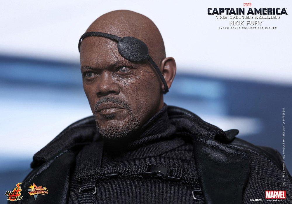 Hot Toys Movie Masterpiece Captain America The Winter Soldier Nick Fury Scale Plastic Painted Action Figure 1/6