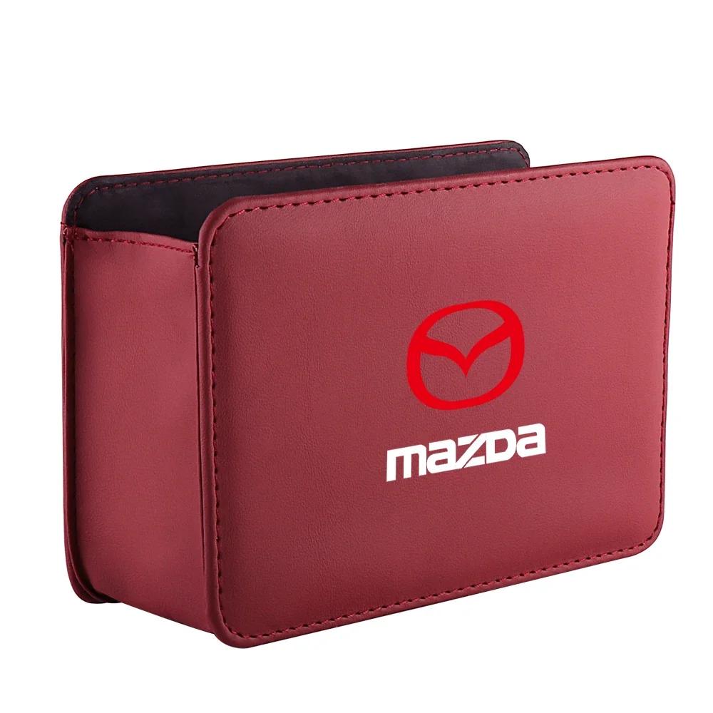 

2025 Hot 1pc PU Leather Car Door Trash Can Seat Back Vehicle Storage Box Garbage Dust Case For Mazda Axela Atenza MS Speed CX-3 1pc