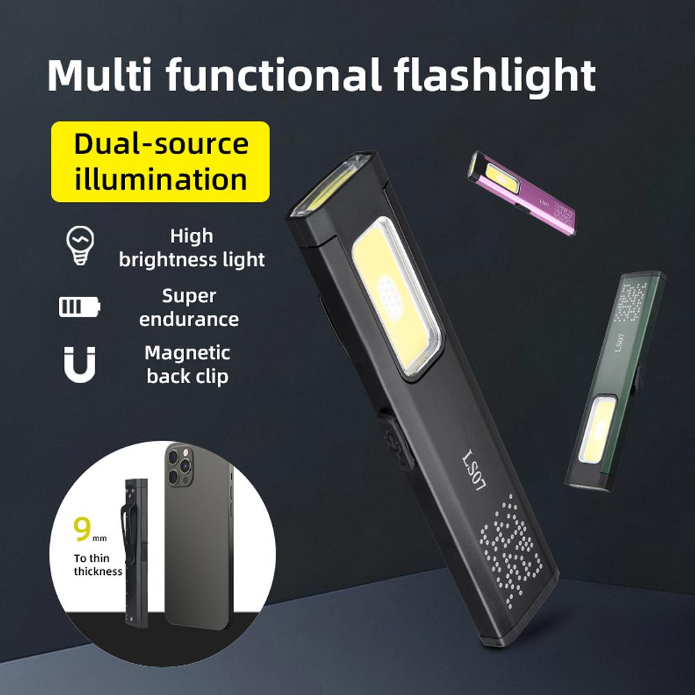 Portable LED Keychain Flashlight USB-C Rechargeable 800 lumens Outdoor Emergency Work Light High Power Mini EDC Flashlight