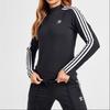 Women's Adidas Originals 3-Stripes T-Shirts Women's Black Half-Turtleneck Moderate Nipped-in Waist