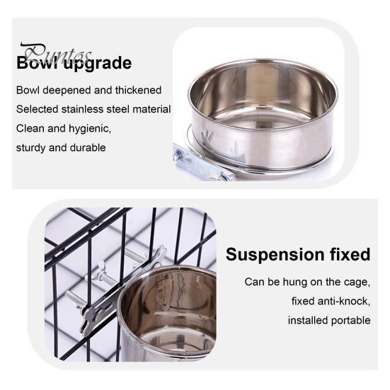 1/2 stk. Mateskål for små fuglebur med klemme i rustfritt stål Vannmatskål til kjæledyrmater Coop-tilbehør til papegøye-kakefugl-ara dvergpapegøyer
