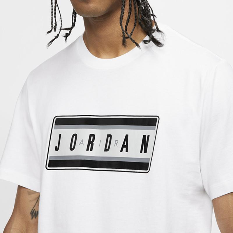 Jordan Sticker Print Short Sleeve T-Shirt Men Tops White CJ6247-100