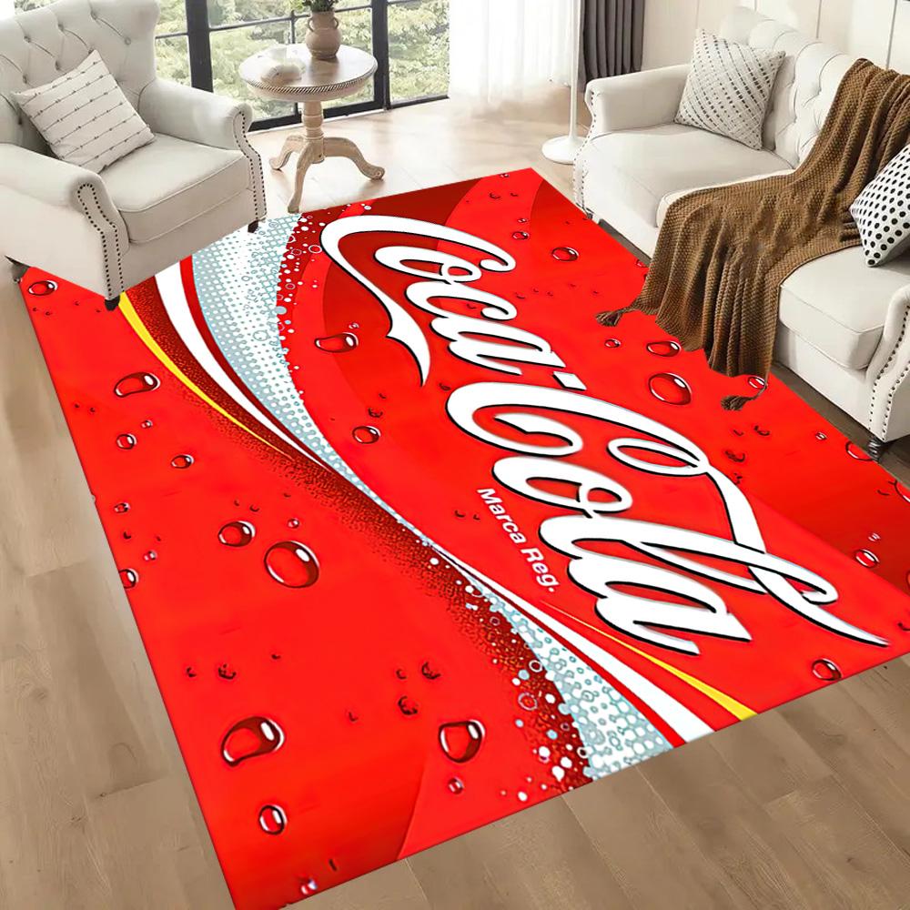 Coca-cola Classic Bottle Cap Square Rugs Are a Great Choice for Living Rooms, Bedrooms, Home Décor, and As Gifts.