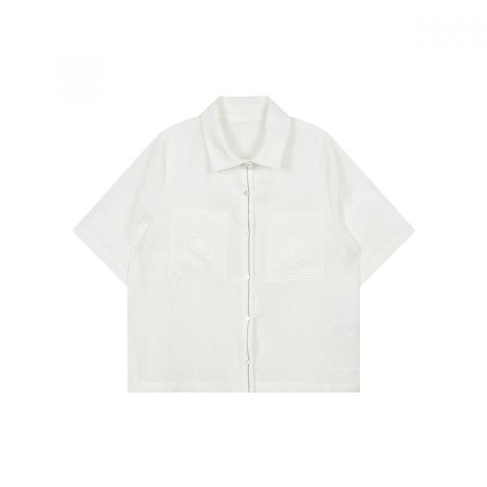 Son Jung Wan Men Lace Pocket Short Sleeve Shirt Zdr6262232