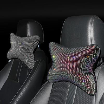 Crystal Diamond Car Polštář na krk Auto Opěrka hlavy Polštář Sedák Měkký polštář Drahokamu Bling Auto doplňky Interiér pro dívky Ženy