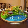Large Hotel Dining Table Bonsai Centerpiece: Turntable Floral Art Resin Ornament.