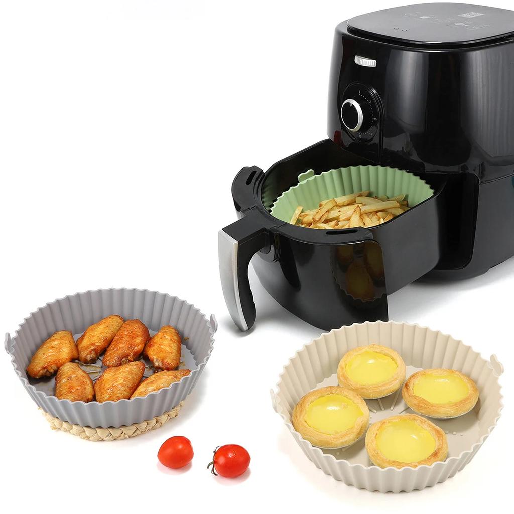 1pc - Silicone Air Fryer Liner Pan - Reusable, Non-Stick - Oven Safe, Easy Cleanup, Heat Resistant,  Baking Tray Accessory
