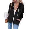 Women's Tie Dye Long Sleeve Hooded Zip Up Cardigan Sweatshirt Jacket With Drawstring Pocket  Fall Winter Leisure Crossborder