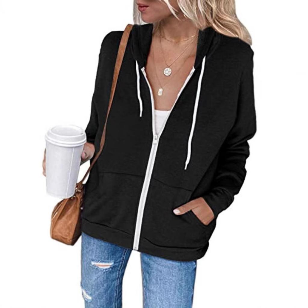 Women's Tie Dye Long Sleeve Hooded Zip Up Cardigan Sweatshirt Jacket With Drawstring Pocket Fall Winter Leisure Crossborder