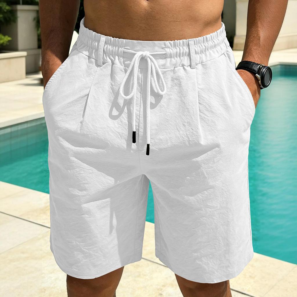 Men's Loose Linen-Cotton Drawstring Shorts