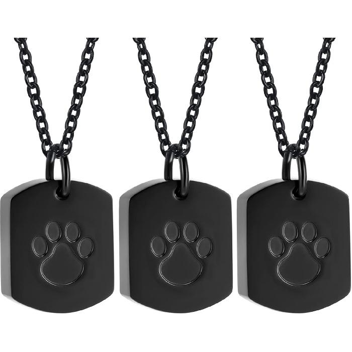 3 Pack Cremation Jewelry Dog Ashes Necklace for Women Men Pet Dog/Cat Urns for Ashes Cremation Jewelry Memorial Locket Gifts for Human чёрный
