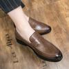 British Pointed Business Leather Shoes Men's Nightclub Hair Stylist Men's Shoes Retro Glossy Lazy Shoes Foreign Trade Large Size Loafers