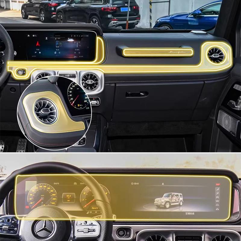 Pre-cut TPU Interior Film for Mercedes Benz G Class 2025 Car Gearbox Panel Dashboard Anti-Scratch Transparent Protector PPF Film