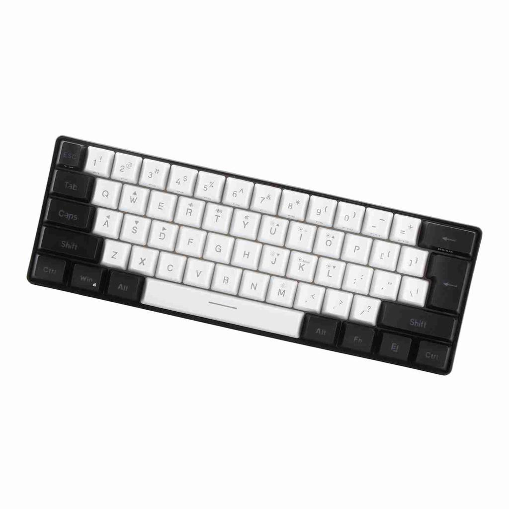 Gaming Keyboard USB 61 Keys RGB Backlit Ergonomic Contrast Color ABS Keycaps Wired Keyboard for Desktop Laptop Travel