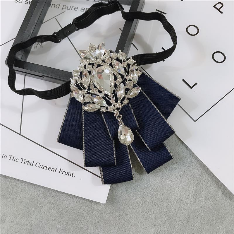 Korean Version of Bow Tie Female College Style Japanese Free-play Female Collar Flower Diamond Jewelry Shirt Accessories Male Bo