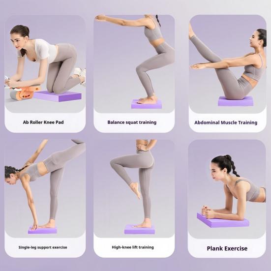 Yoga Knee Pad Extra Thick Anti-slip Exercise Balance Pad Cushion Physical Therapy Stability Training Plank Pilates Elbow Joint Protector Kneeling Mat