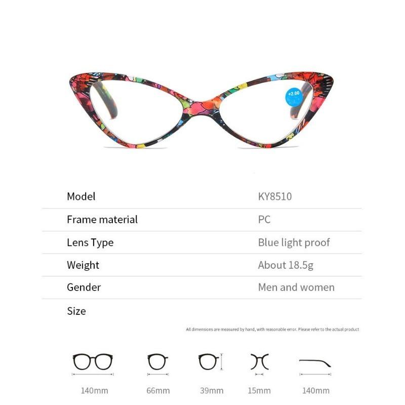 Fashion Cat Eye Reading Glasses Women Anti Blue Light Computer Presbyopic Eyeglasses Retro Classic Hyperopia Glasses Diopter