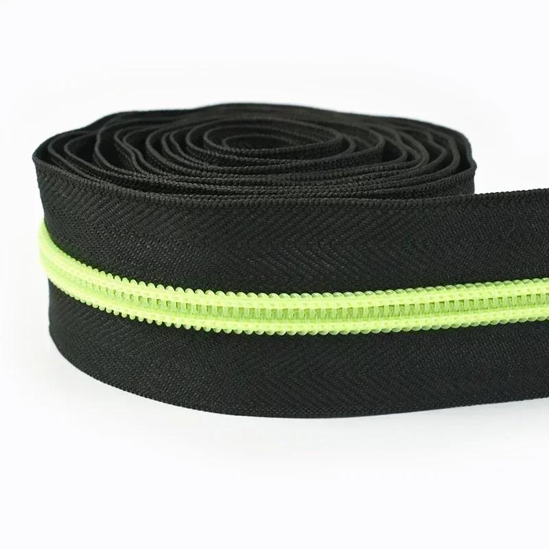 Meetee 10/20M 5# Nylon Zippers Tape + Zipper Slider Puller for Sewing Bag Shoes Garment Zips Repair Sew Crafts DIY Accessories