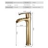 Brsued Gold Tall Size Single Hole Single Handle Bathroom Faucet Hot and Cold Waterfall Deck Mounted Lavatory Basin Faucet