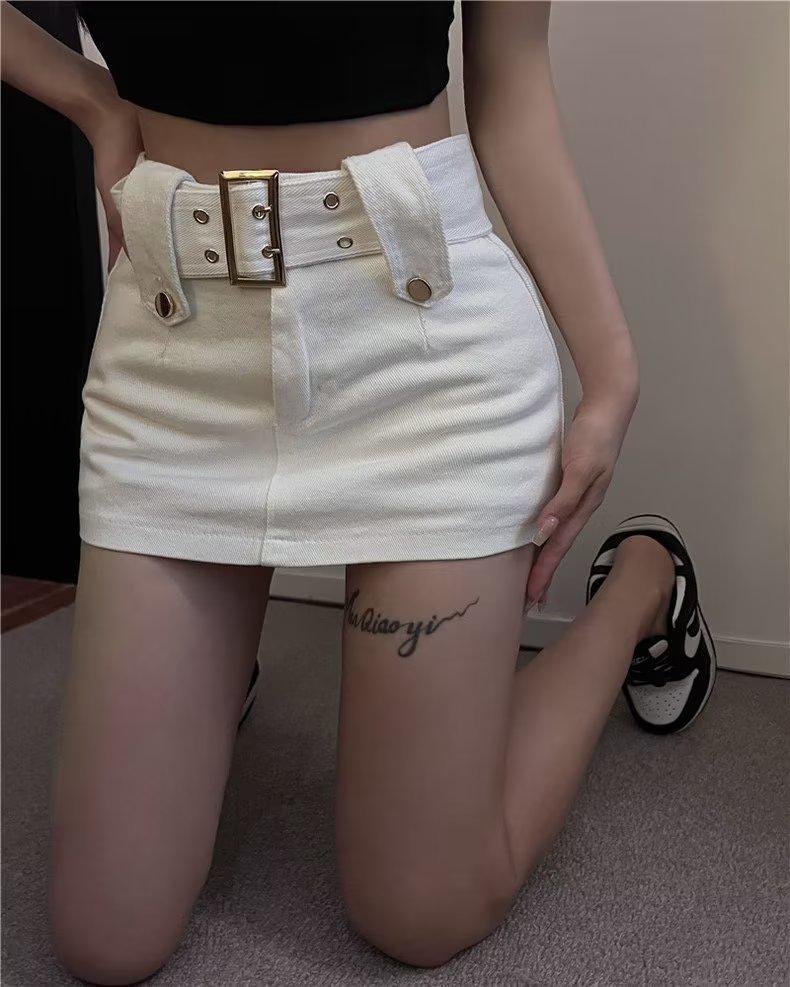 

2023 Summer A-Line Hip-Hugging Denim Culottes Skirt for Women XXL