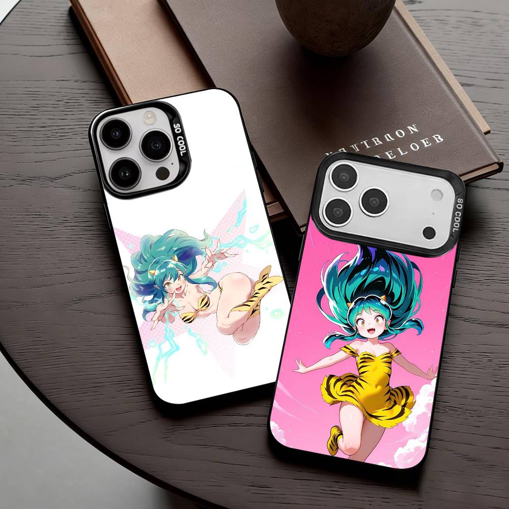 U-Urusei Yatsura L-Lum Mobile Phone Case For iPhone17,16,15,14,13,12,11 Plus,Pro Max Black Candy Silver Plated Cover