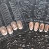 Adesivos para Unhas Francesas Vazados Totalmente Transparentes Estêncil para Pintura a Spray Modelos de Bordas Francesas Cola para Dar Batidinhas Ferramenta Auxiliar Adesiva