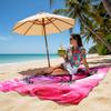 Butterfly Rose Beach Towel Pink Floral Animal Print Romantic Design Quick Dry Absorbent Bath Towel For Women Girls Gift