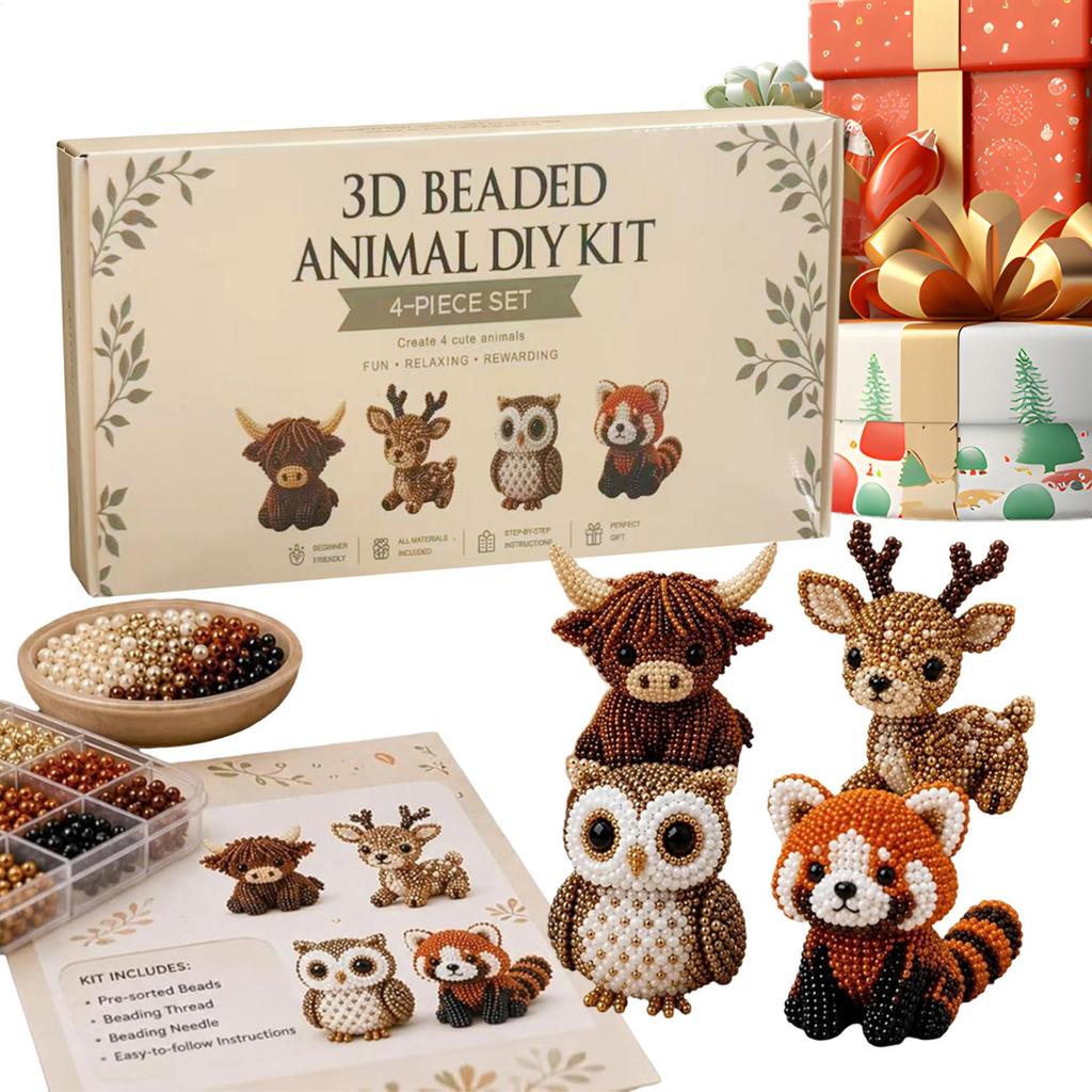 Mini 3D-Tierperlen-Set Niedliches Vogel- und Tierbastelset Pädagogisches Schmuckherstellungswerkzeug Für Kinder DIY-Kunstprojekt Geschenk
