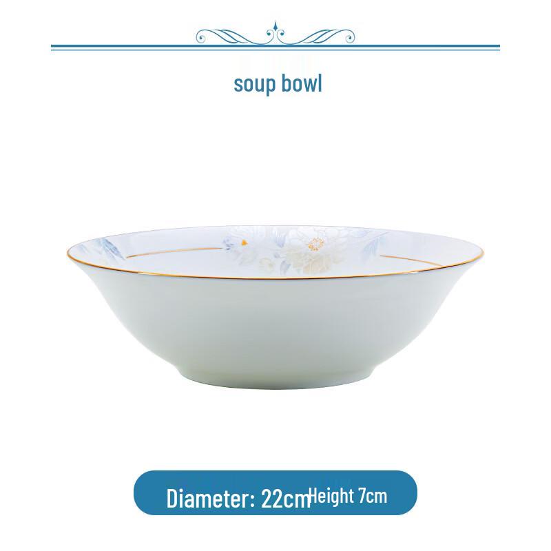 Суповая тарелка из костяного фарфора, ручная роспись, Jingdezhen, европейский стиль