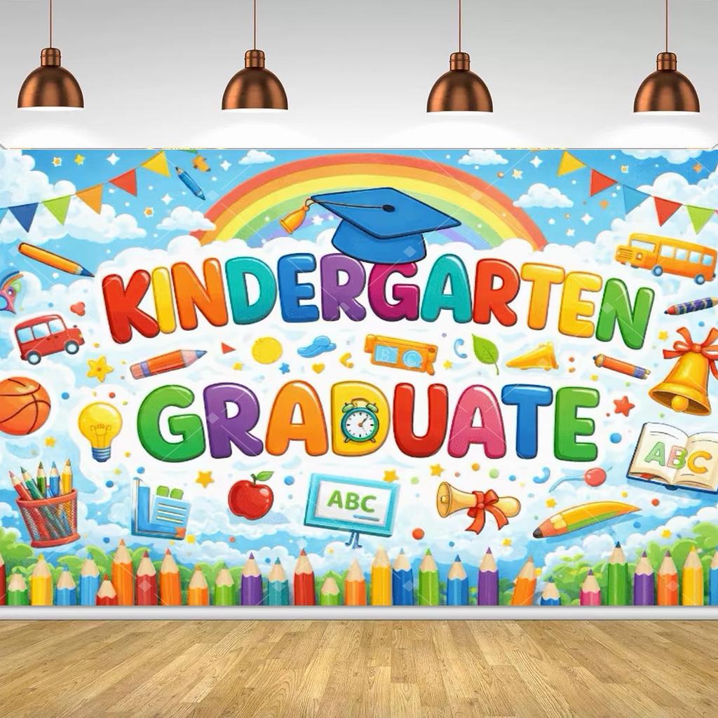 Kindergarten Graduation Photo Fund, Preschool Graduation Celebration Banner for Children, Children's Graduation Photo Decoration.