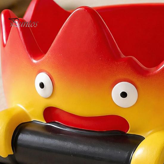 Flame Cartoon Resin Statue Calcifer Storage Tray, Creative Fire-Shaped Catchall Space Saving Entryway Tray Decor, Waterproof Decorative Organizer for