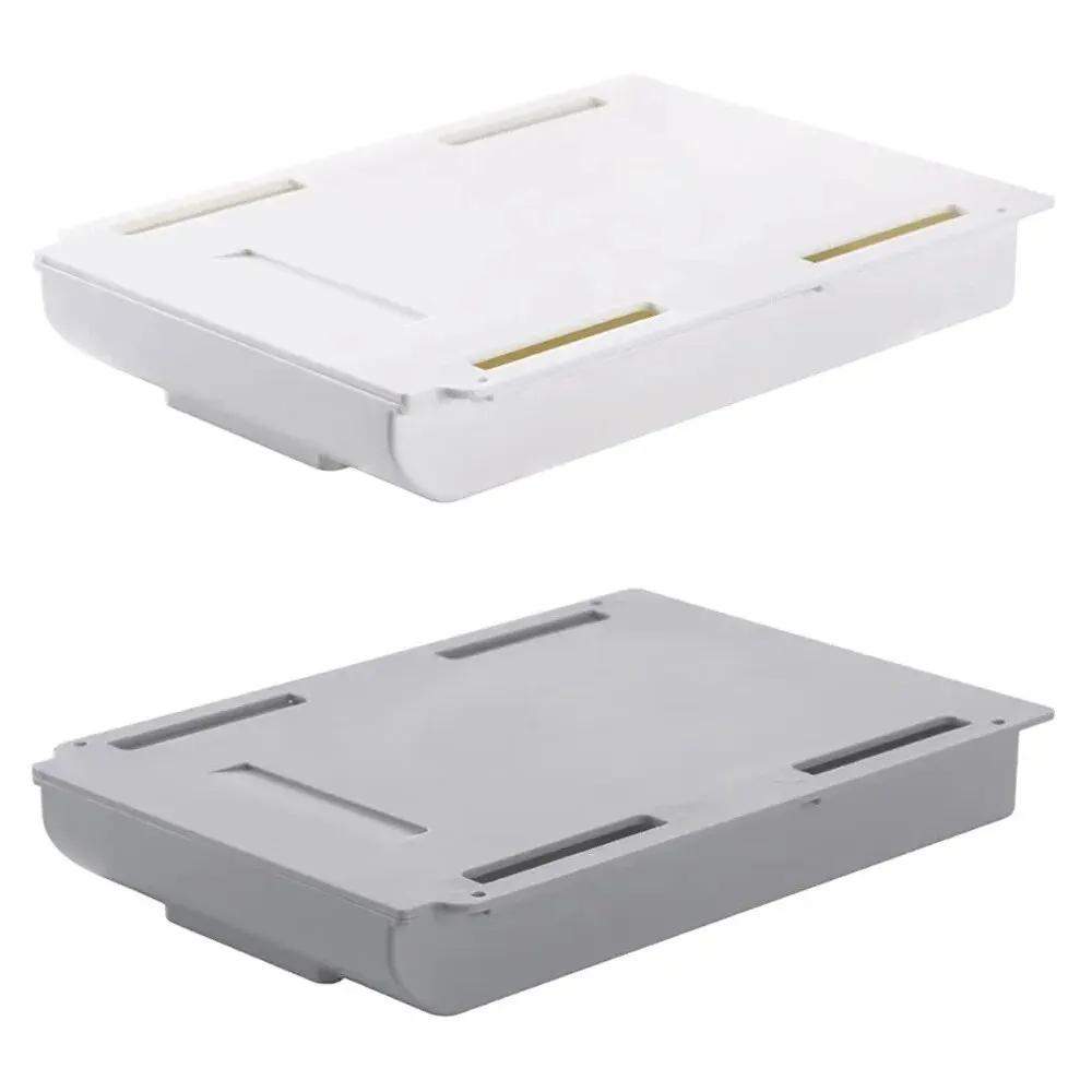 Versteckte Aufbewahrungsbox Schreibtisch-Aufbewahrungsschublade Selbstklebender Tischaufbewahrungshalter aus Kunststoff Einfache Kleinigkeiten Kosmetik Schreibwaren-Organizer