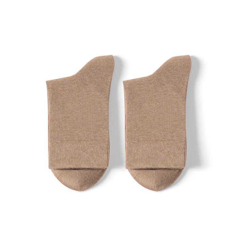 Women's 100% Pure Cotton Mid-Calf Socks - Odor-Resistant, Antibacterial, Anti-Pilling, Hand-Sewn Toe, Boneless, Perfect for Spring & Autumn.