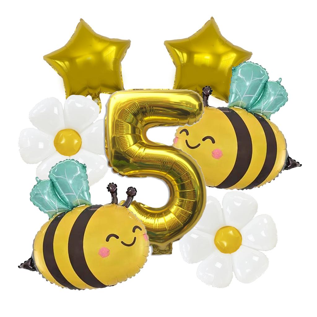 Cute Bee Daisy Aluminum Film Balloon Set Birthday Party Balloon Carnival Scene Arrangement Balloon