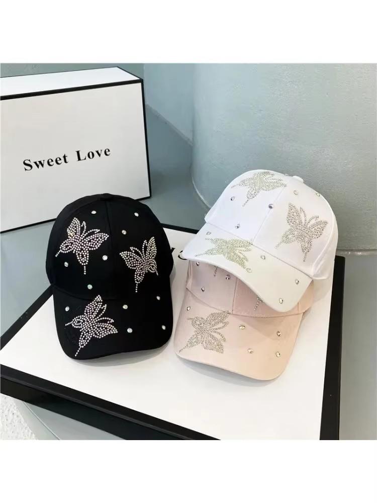 Damska Czapka Baseballowa Letnia Kapelusz Przeciwsłoneczny Z Motywem Motyla, Ochrona UV, Regulowana Snapback Do Aktywności Na Świeżym Powietrzu Czapka Taty Nowa