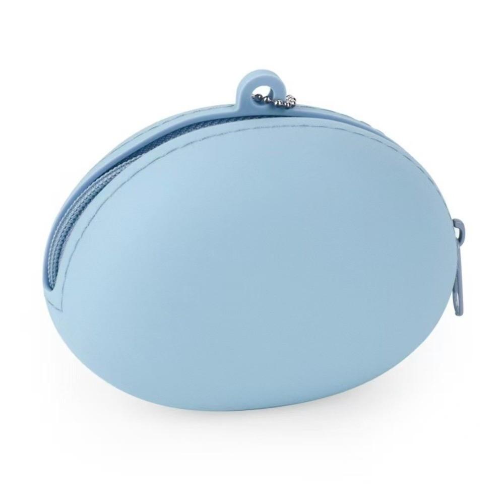 

Fashion Silicone Coin Holder Mini Size Round Shape Coin Purse Candy Color Zipper Closure Zipper Wallet Women Girls синий
